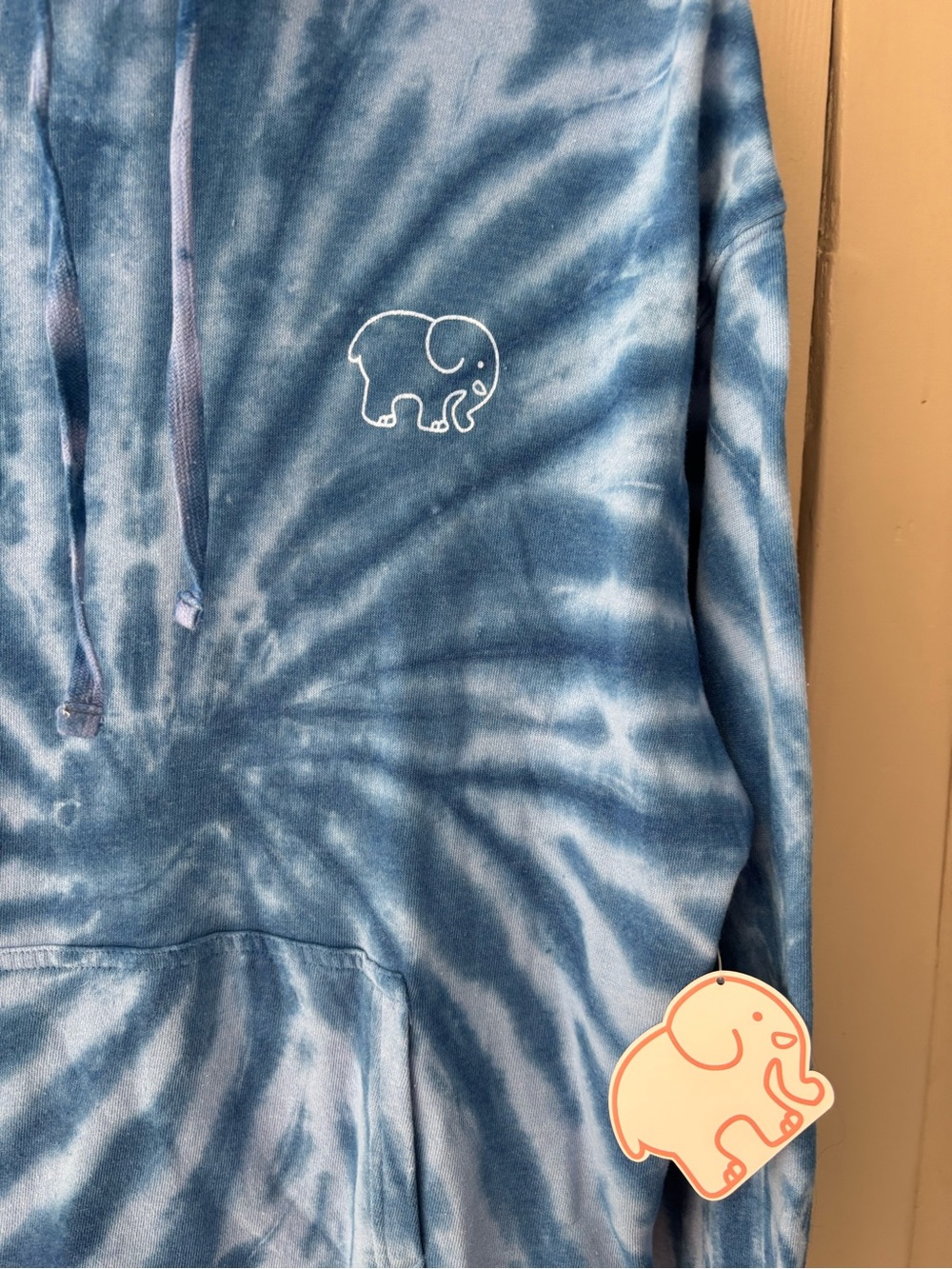 NWT Ivory Ella Blue Tie-Dye Elephant Hoodie Sweatshirt SZ S - Picture 7 of 9